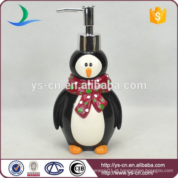 Acessórios de banho de pinguim de cerâmica Lotion Dispenser Penguin Shape